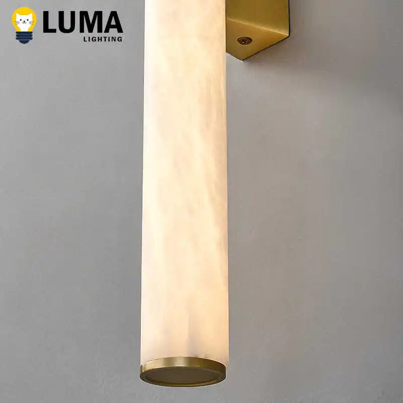 Solis Facet Alabaster Wall Sconce – Minimalist – product detail 5
