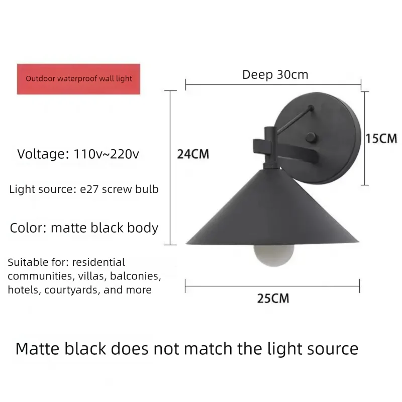 Liora Vintage Outdoor Wall Light for Exterior Wall – Industrial – detail view 7