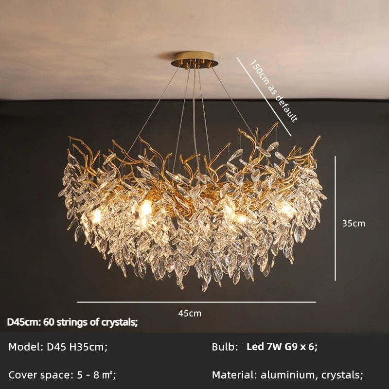 Hesper Arc Branch Crystal Pendant Light – product view 7