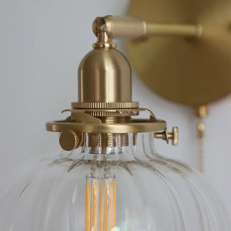 Glass Round Wall Sconce – Nordic Modern Plug-In for Bathroom, Bedroom & Bedside, Restaurant & Café | Amaya Orbit by Evenlyr