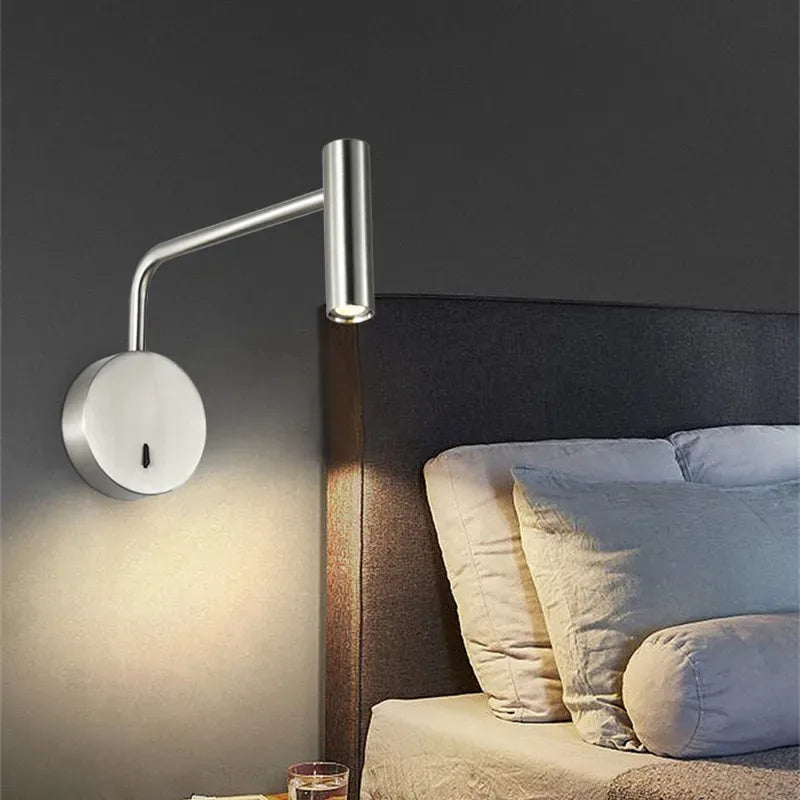Metal Adjustable Swing-Arm Wall Sconce – Modern Adjustable LED for Bedroom & Bedside, Hotel & Hospitality | Aveline Orbit by Evenlyr