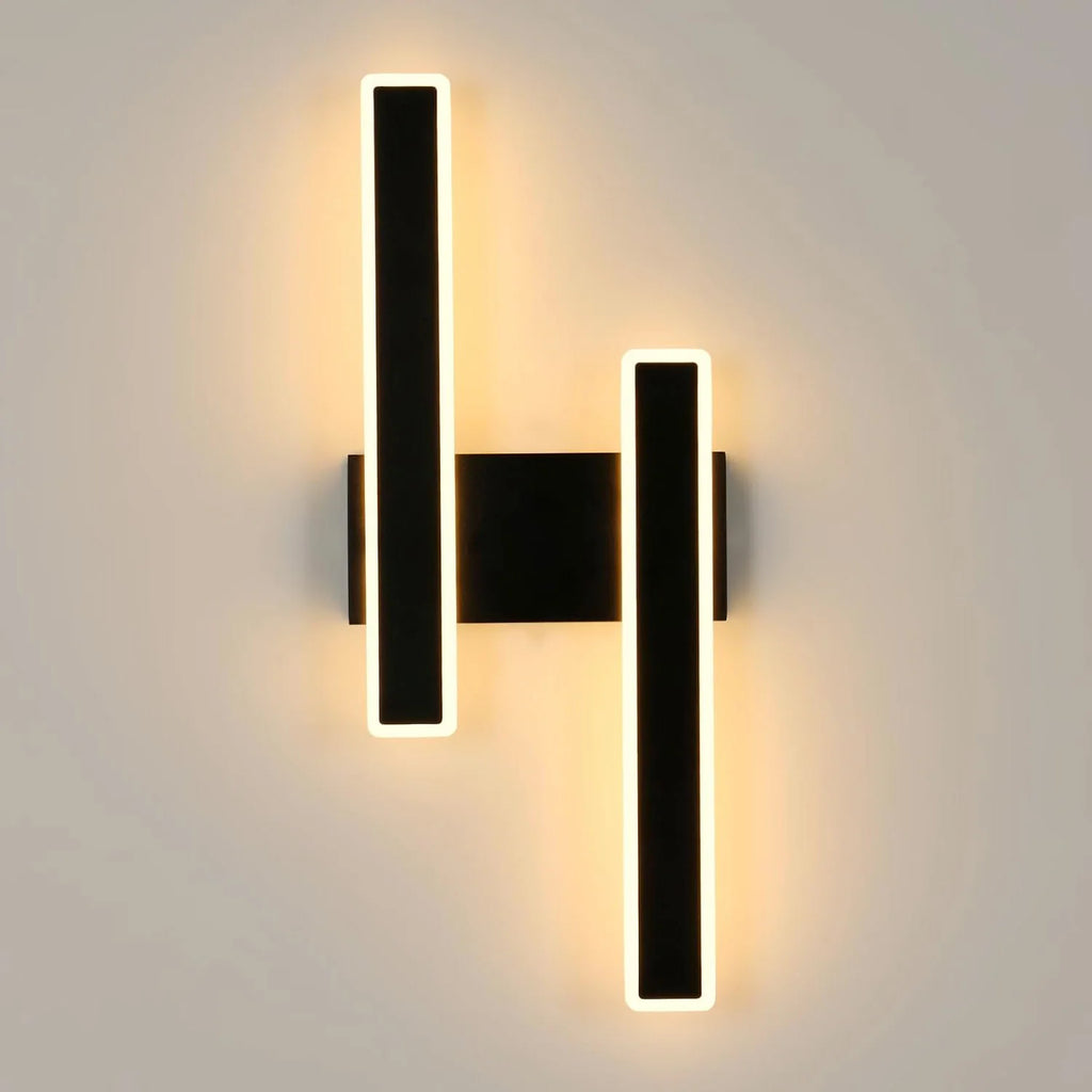 Alba Trace Aluminum Wall Sconce – Modern styled in a bedroom interior