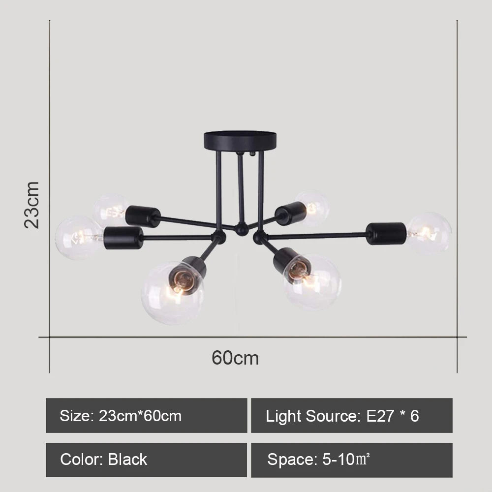 Quintara Flush Mount Modern Chandelier for Dining Room – Vintage
