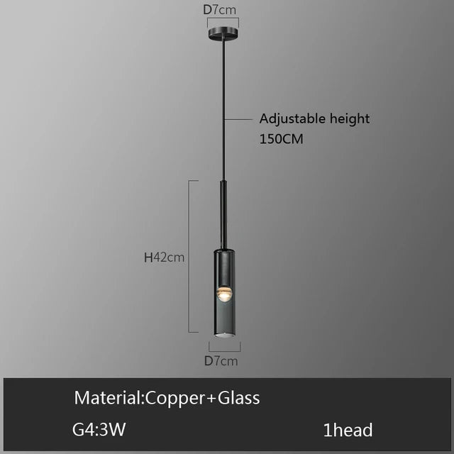 Quintara Long Copper and Glass Chandelier for Staircase – detail view 9