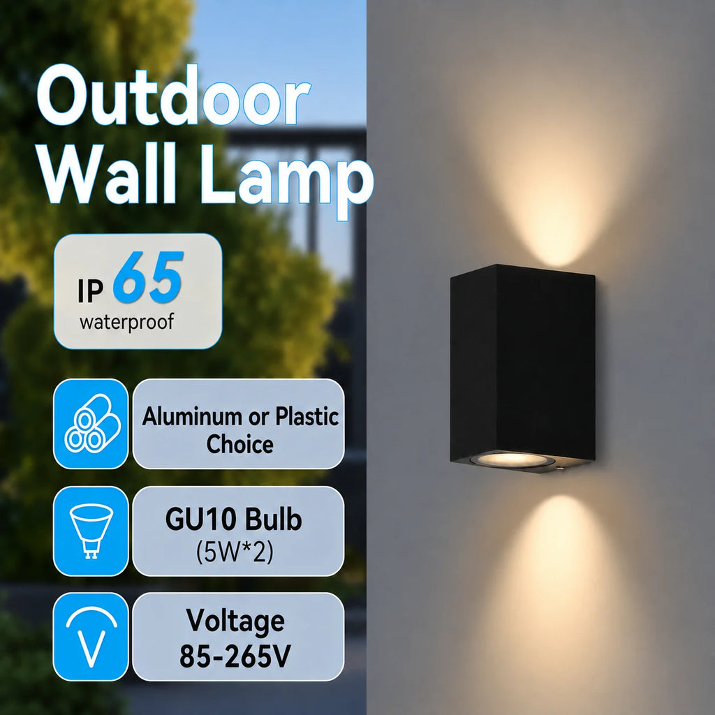 Belluno GU10 Up-and-Down Outdoor Wall Light for Patio – IP65