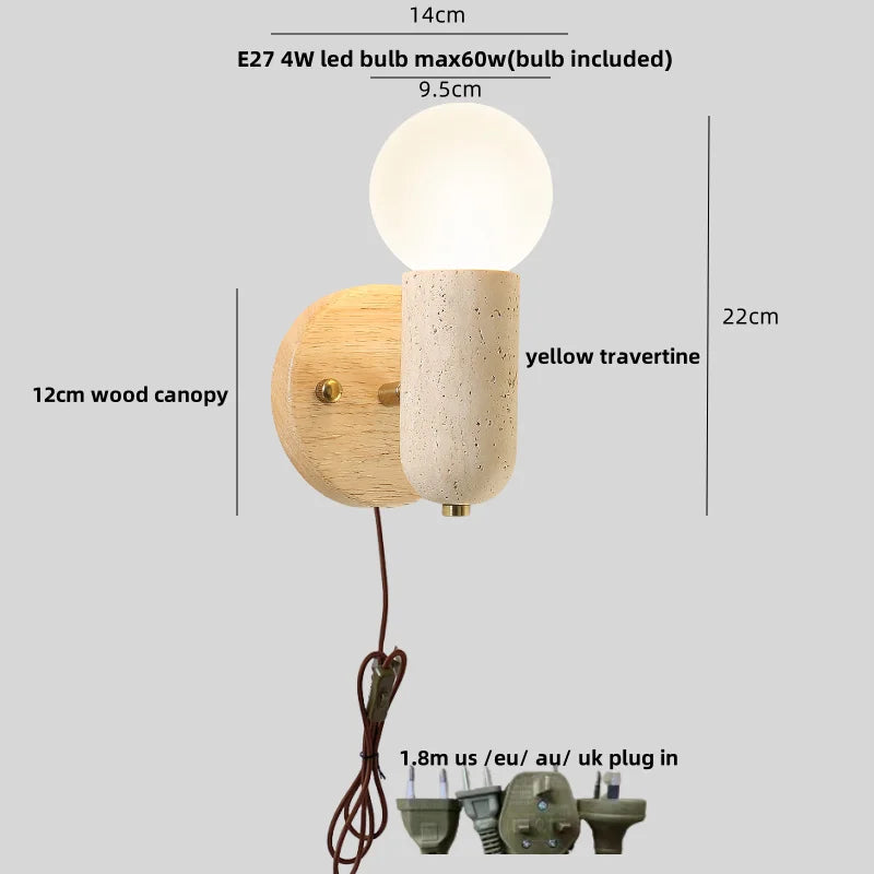 Evren Veil Travertine Wall Sconce – product view 13