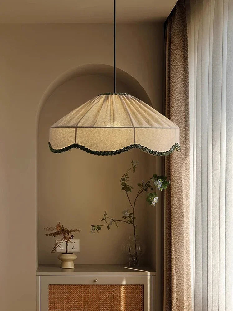 Fabric Chandelier – Wabi-Sabi Japanese for Bedroom & Bedside, Dining Room & Kitchen | Elowen Contour by Evenlyr