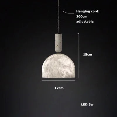 Delia Veil Sculptural Marble Pendant Light – product view 16