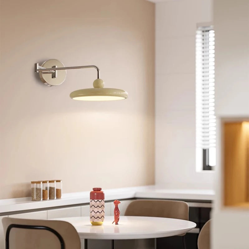 Metal Adjustable Swing-Arm Wall Sconce – Nordic Modern Adjustable LED for Bedroom & Bedside, Living Room | Aveline Crest by Evenlyr