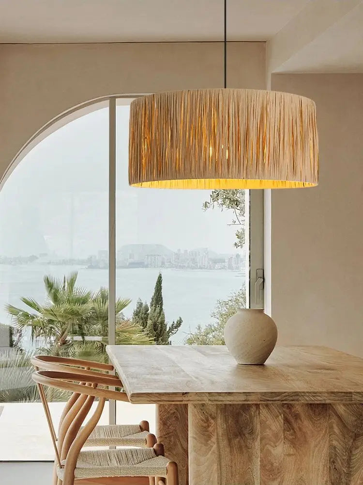 Rattan Pendant Light – Wabi-Sabi Japanese for Restaurant, Bedroom, Hotel | Thalia Orbit by Evenlyr
