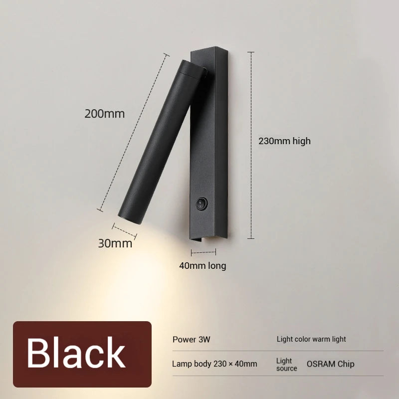 Firenze Adjustable LED Reading Wall Spotlight with Switch