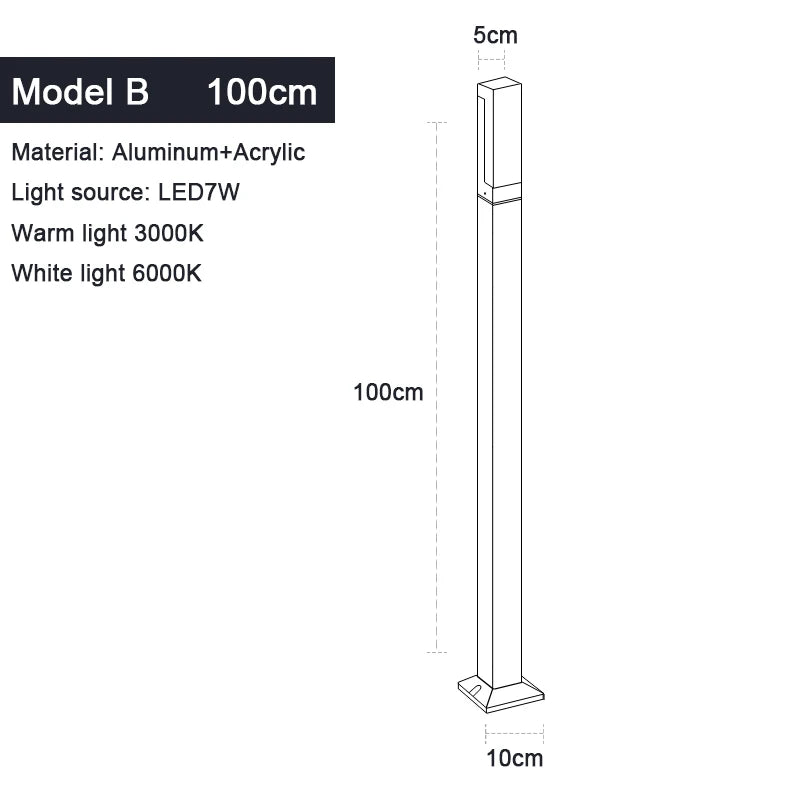 Helios 7W COB Garden Pillar Light – IP65