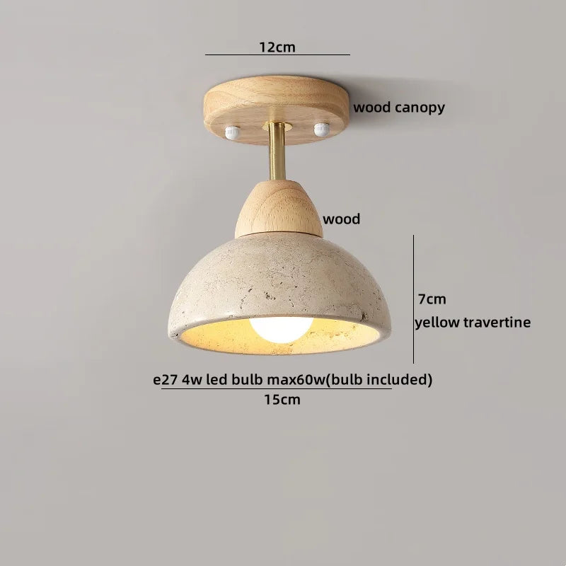 Ruelle Veil Globe Travertine Ceiling Light – product view 20