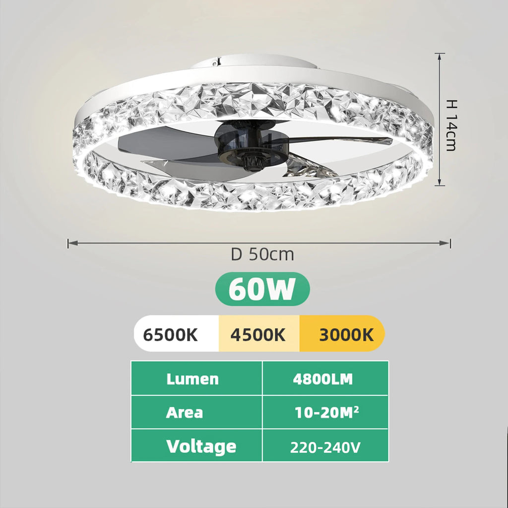 Belluno Low Profile Ceiling Fan with Light for Kitchen – App Control – detail view 6
