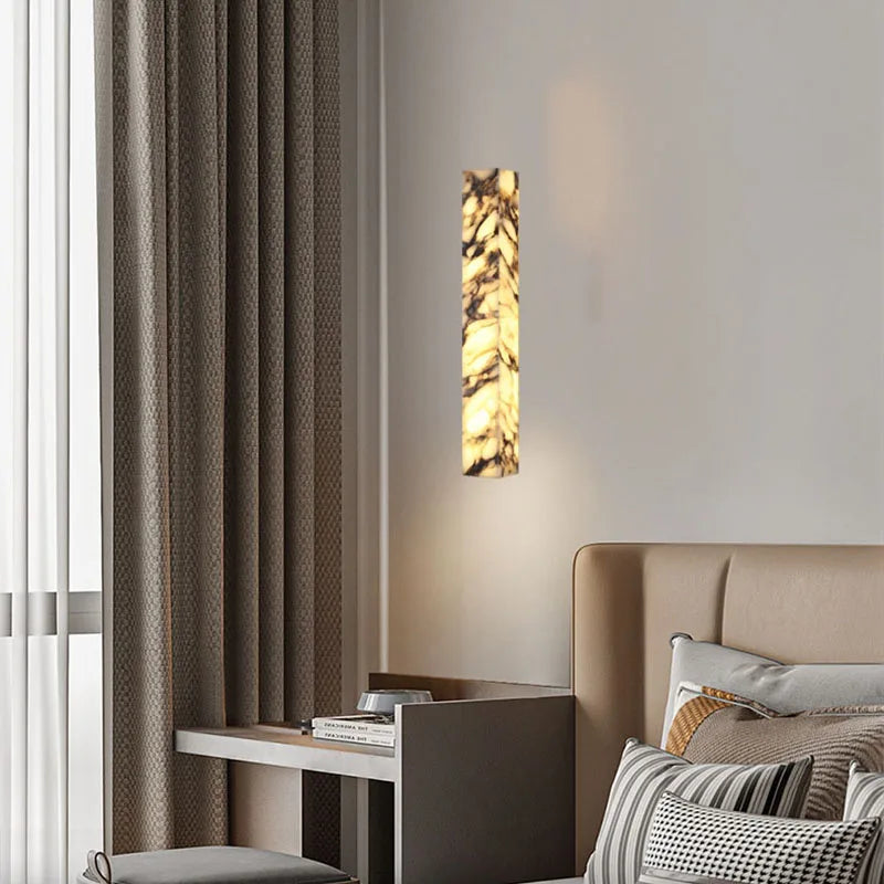 Marble Wall Sconce – Modern Minimalist Dimmable LED for Bedroom, Bathroom, Dining Room | Halcyon Line by Evenlyr