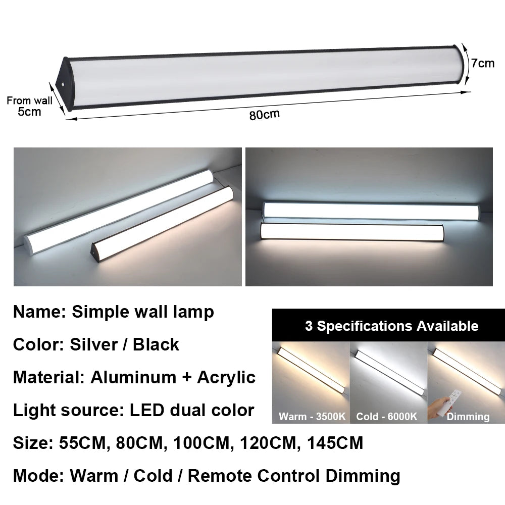 Quintara IP65 Linear Outdoor Wall Light for Porch – Remote Control