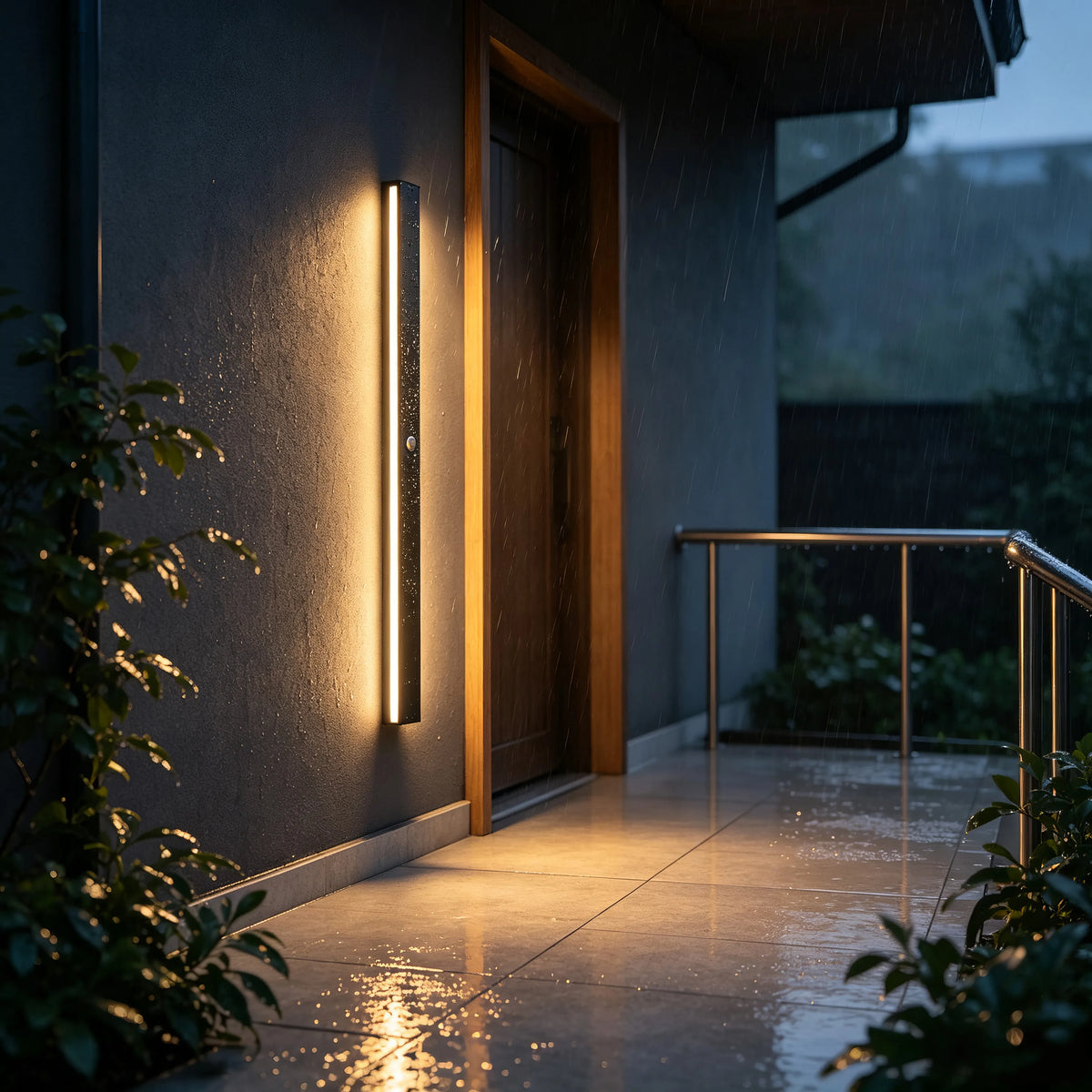 Merano Long Motion-Sensor Outdoor Wall Light for Porch – IP65 – detail view 6