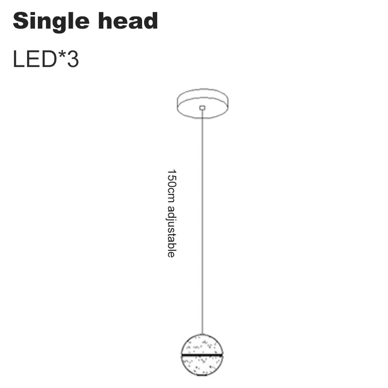 Crystal Globe Chandelier – Modern LED for Bedroom & Bedside, Living Room, Dining Room & Kitchen | Seren Halo by Evenlyr