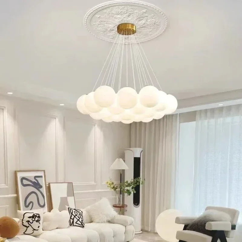 Glass Chandelier – Modern Minimalist for Dining Room, Living Room, Hotel Lobby | Elaris Arc by Evenlyr