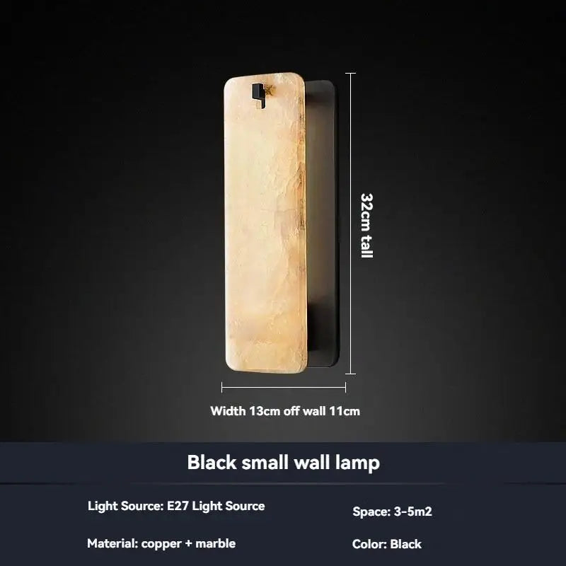 Modern Industrial Spanish Marble Brass Wall Sconce Led Light Bedroom Living Room Accent Wall Lighting Fixture Home Decor Lamp