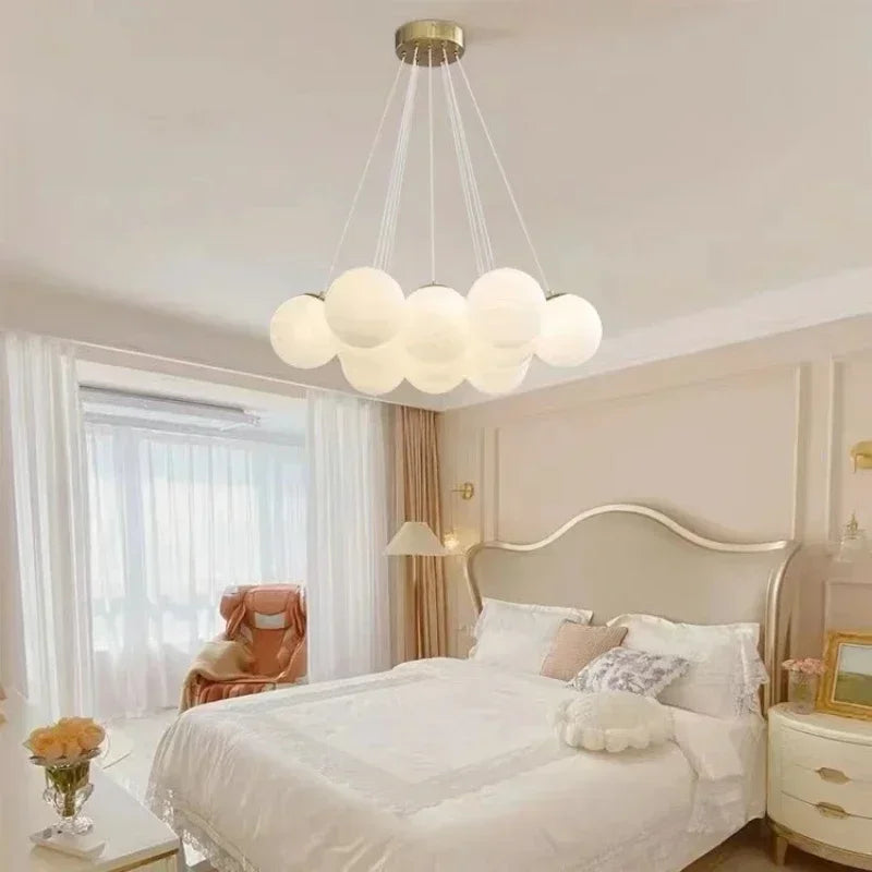 Modern Minimalist Chandelier – Glass for Hotel Lobby, Hotel Lobby | Seraphine Crest by Evenlyr