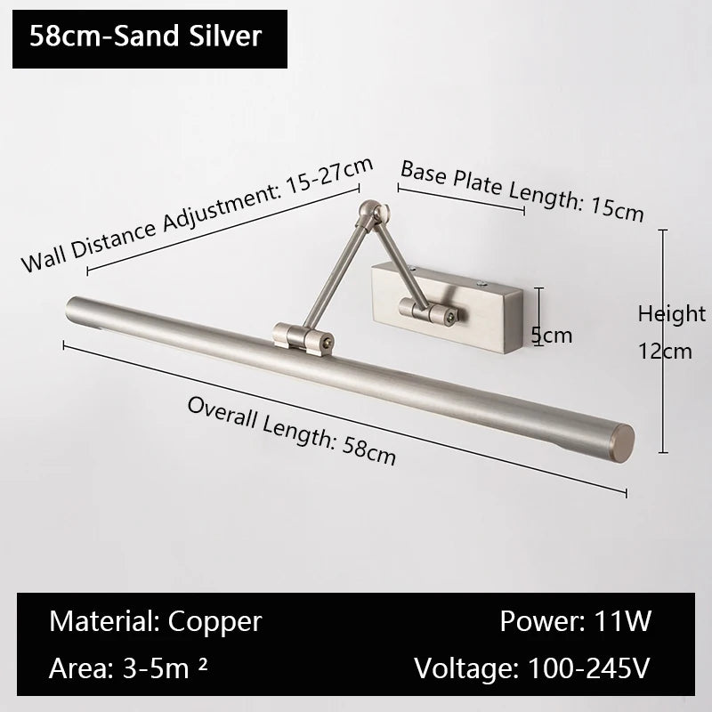 Modern Brass Adjustable Picture Light – detail view 7