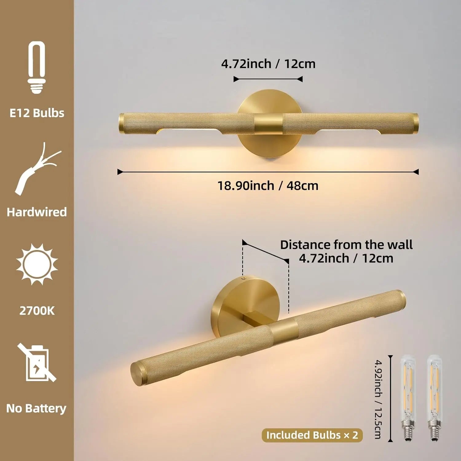 Brass Dimmable Picture Light – detail view 3