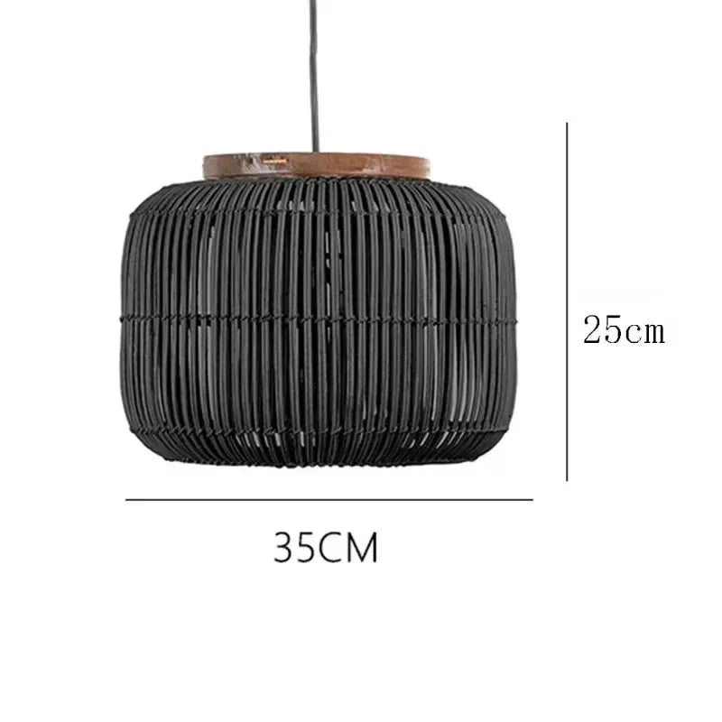 Rattan Chandelier – Wabi-Sabi Japanese for Dining Room, Living Room, Foyer | Delphine Dome by Evenlyr