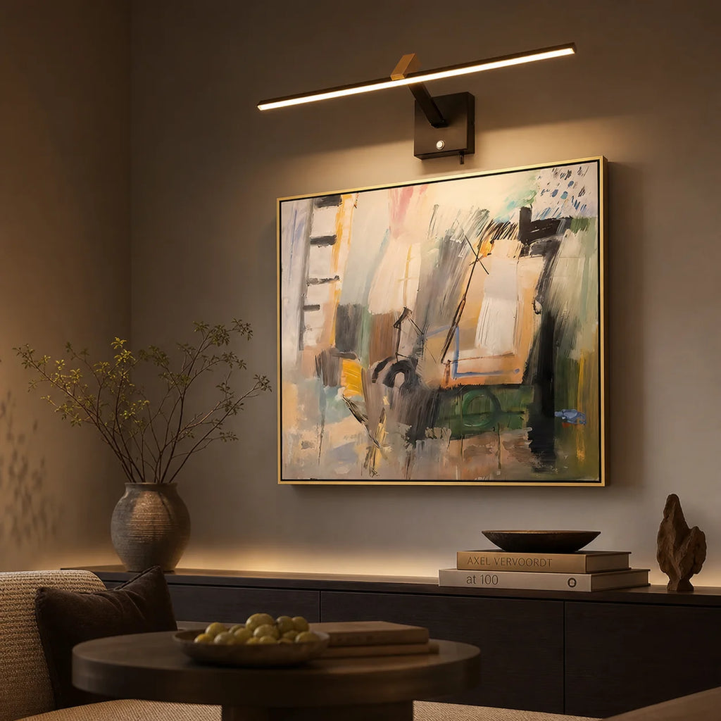 Metal LED Bathroom Vanity & Mirror Light – Modern Adjustable LED for Bathroom, Gallery & Artwork | Selene Frame by Evenlyr