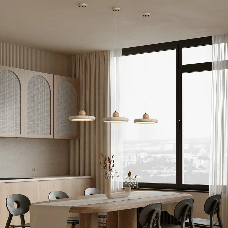 Amaris Veil Travertine Pendant Light – product view 4