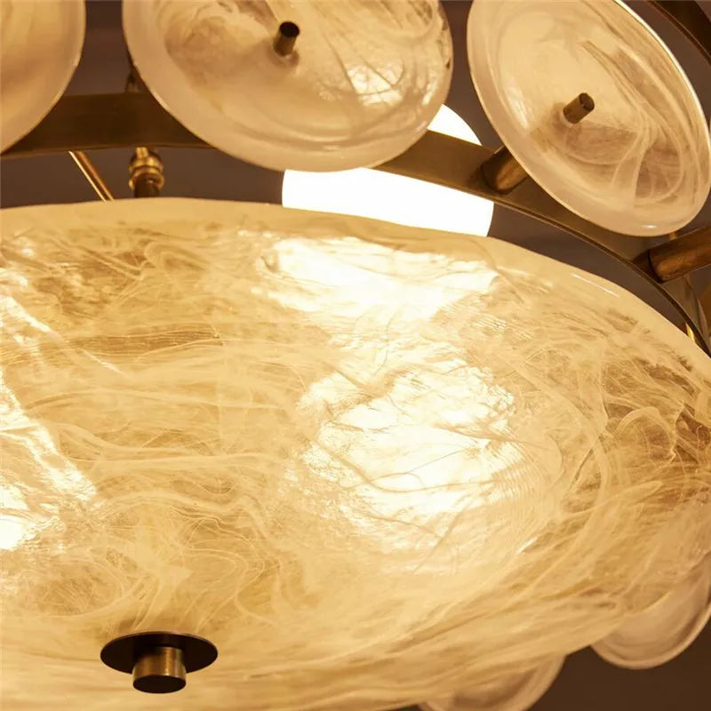 Murano-Style Glass Chandelier – Mid-Century for Dining Room, Living Room, Bedroom | Elowen Halo by Evenlyr