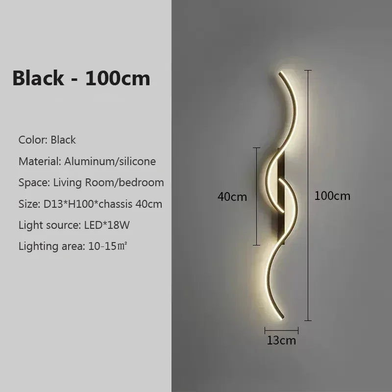 Metal Linear Wall Sconce – Minimalist Modern LED Linear for Bedroom & Bedside, Living Room | Aurelle Orbit by Evenlyr