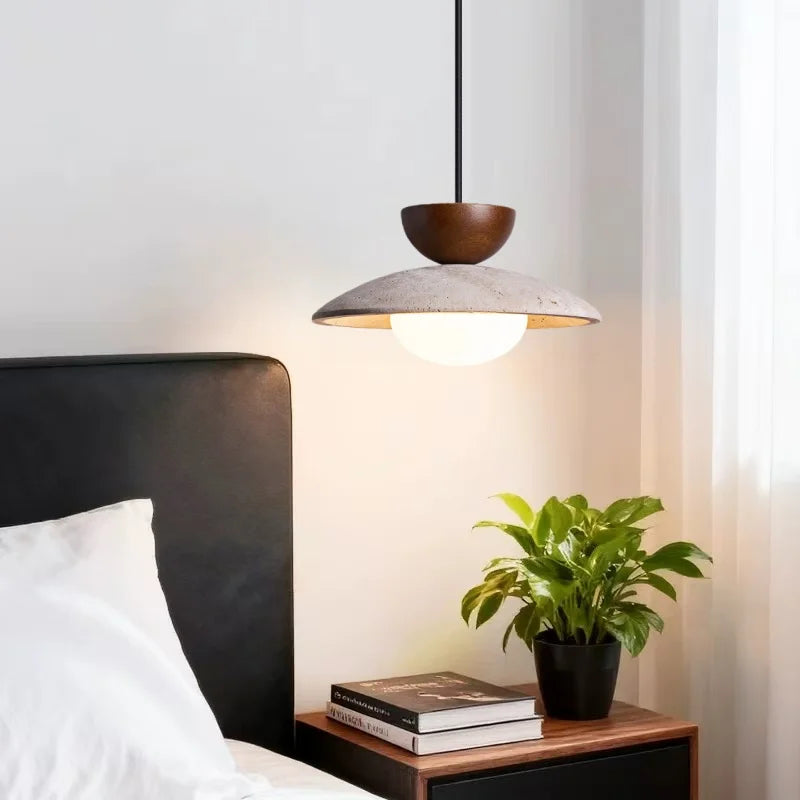 Galen Veil Travertine Pendant Light – product view 2