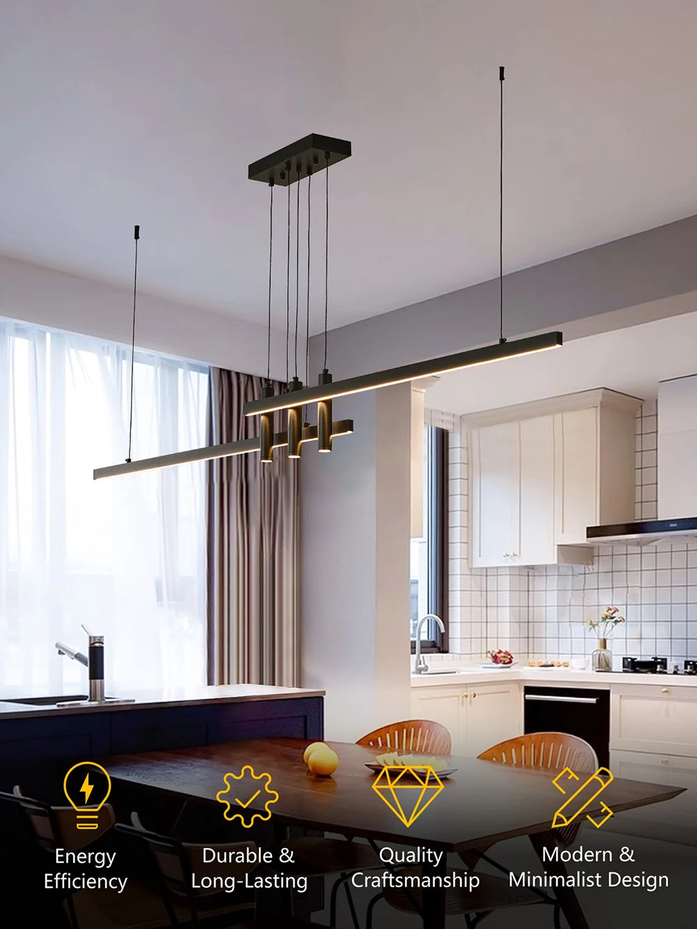 Kalix Arc Linear Metal Pendant Light – product view 2