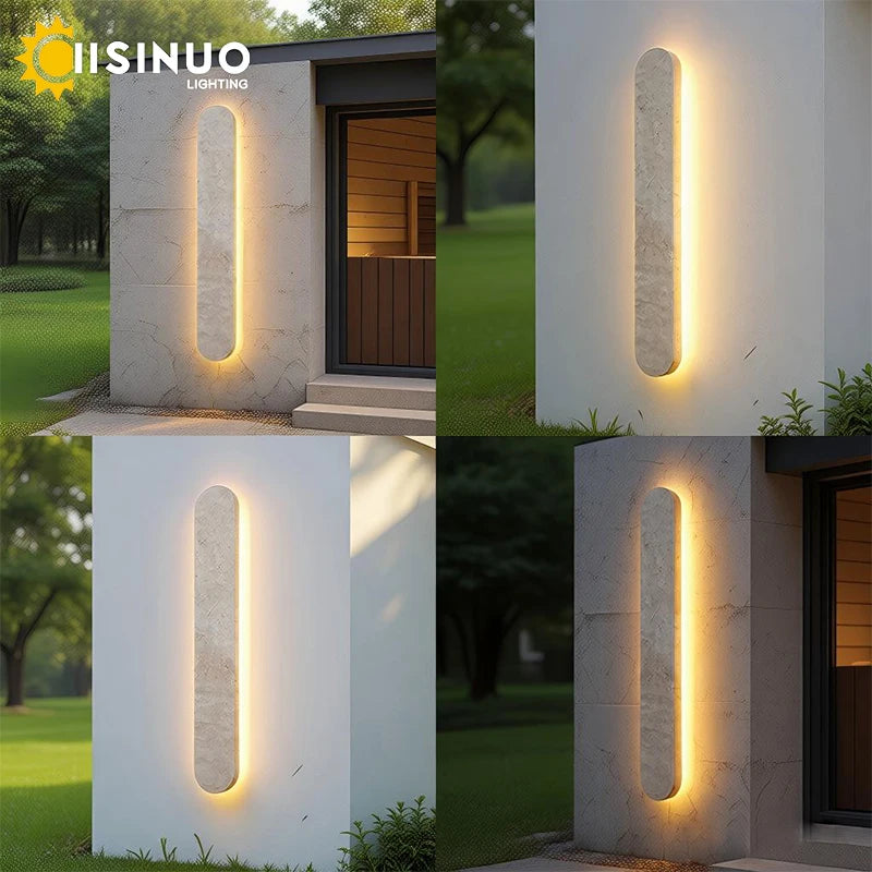 Joren Veil Linear Travertine Wall Sconce – product view 5