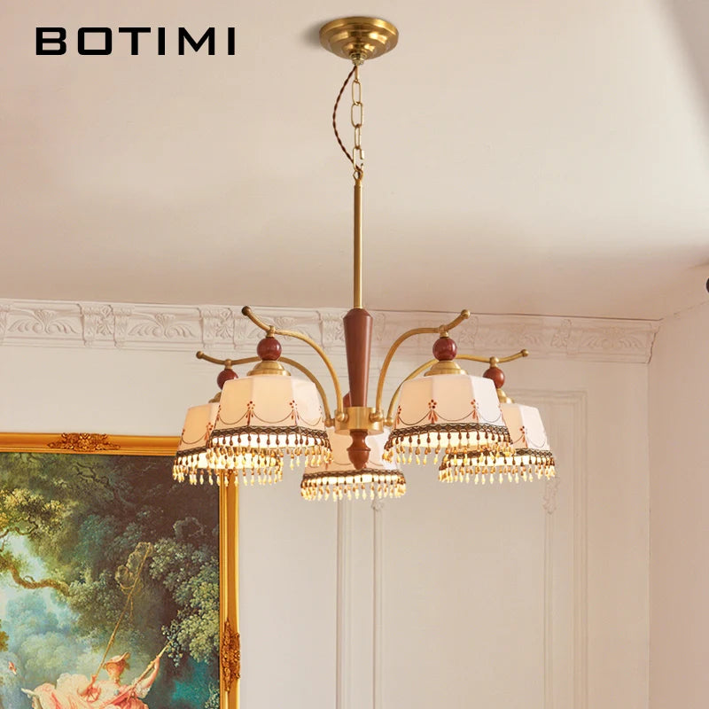Kensley Brass Wood Chandelier for Dining Room – Bohemian