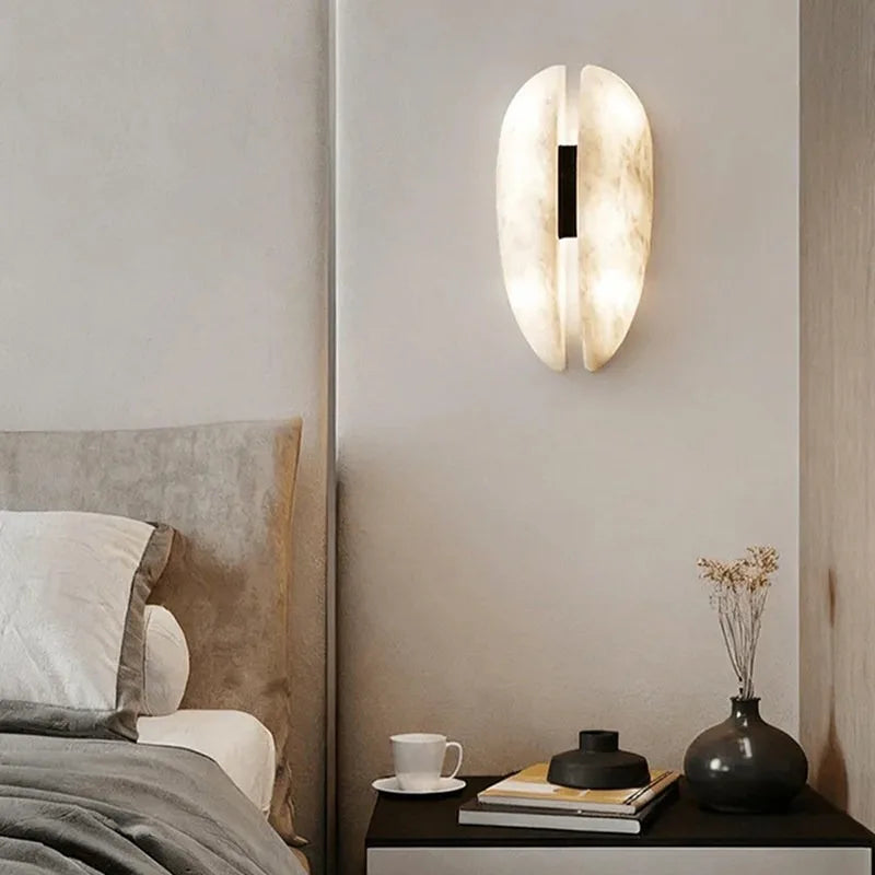 Selene Veil Sculptural Marble Wall Sconce – product view 3