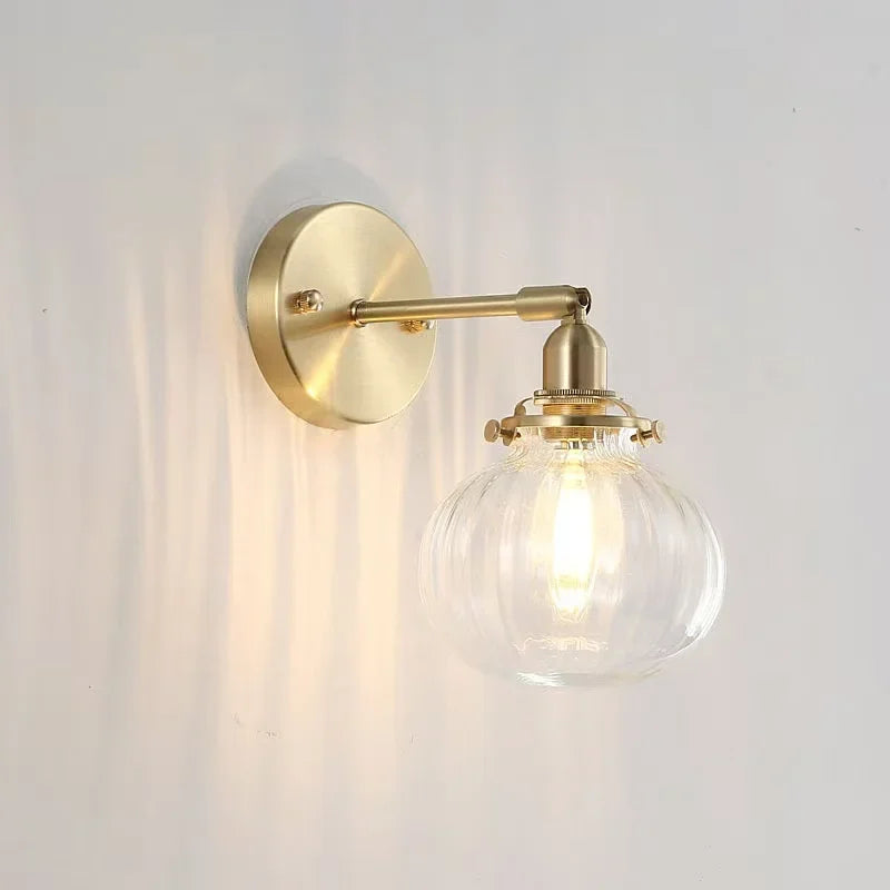 Glass Round Wall Sconce – Nordic Modern Plug-In for Bathroom, Bedroom & Bedside, Restaurant & Café | Amaya Orbit by Evenlyr