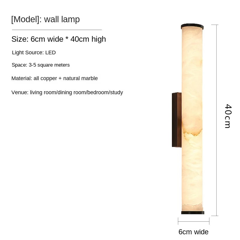 Linea Column Marble Wall Sconce – Luxury – product detail 8