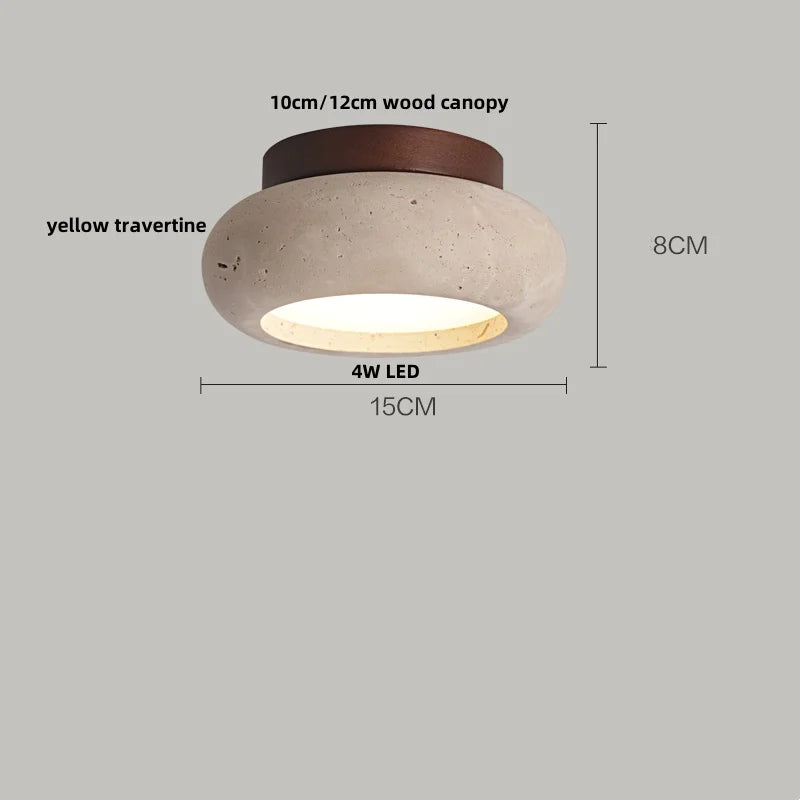 Ruelle Veil Globe Travertine Ceiling Light – product view 8