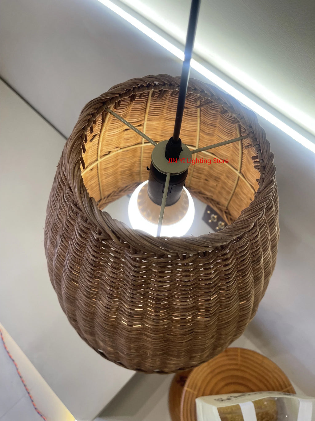 Aurelia Wabi-Sabi Rattan Pendant Light for Dining Room – Vintage