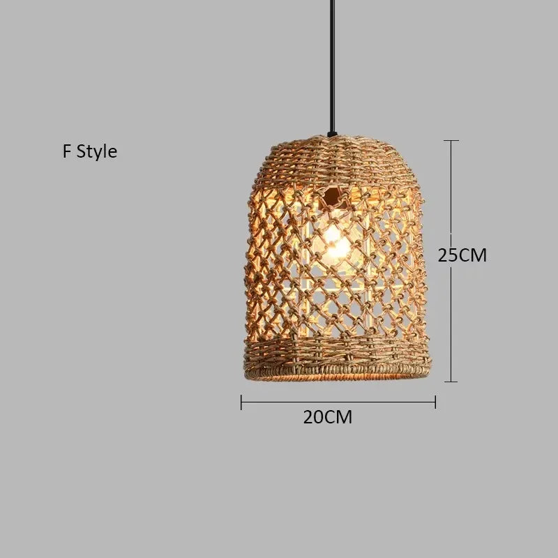 Caspian Lantern Rattan Pendant Light for Dining Room – Bamboo
