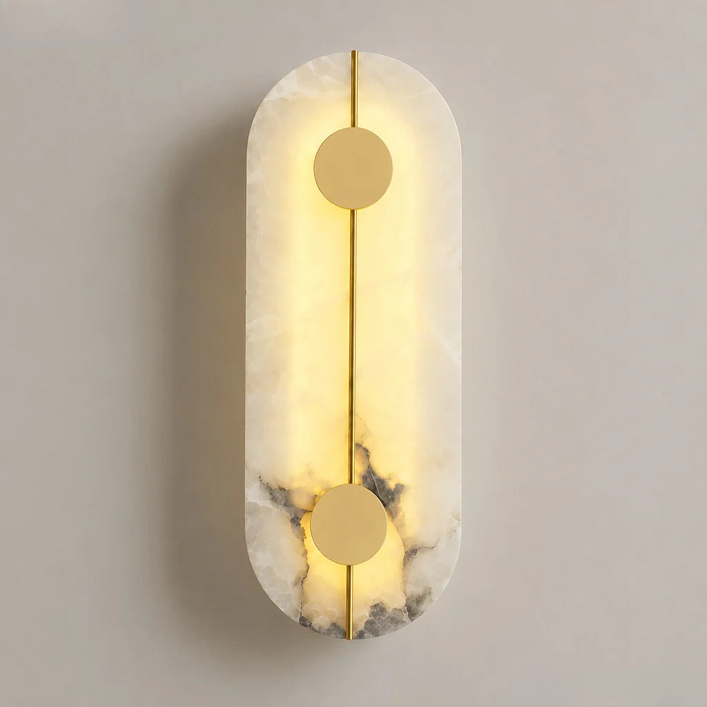 Kensley Nordic Alabaster Wall Sconce for Bedroom – detail view 2