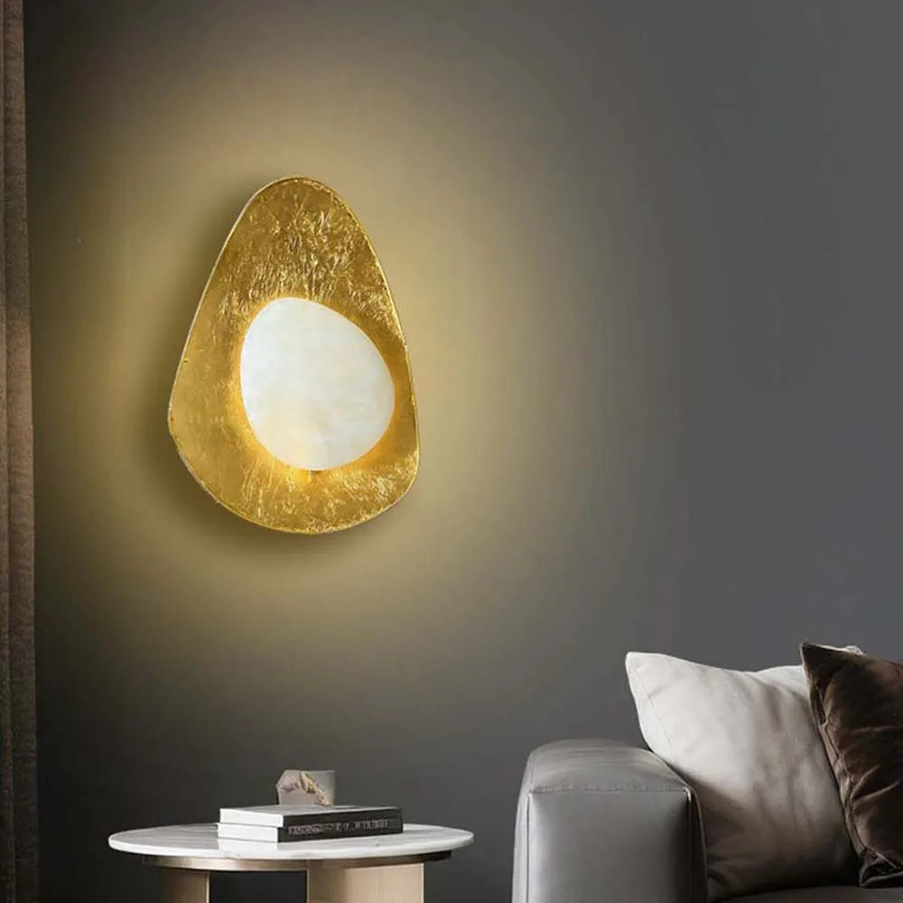 Marble & Copper Wall Sconce – Modern Minimalist for Bedroom, Living Room, Hotel | Solenne Beam by Evenlyr