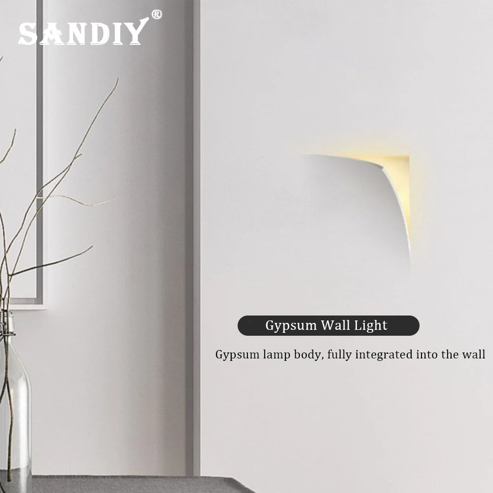 Elara Fully Recessed Gypsum Bedside Wall Light – Minimalist