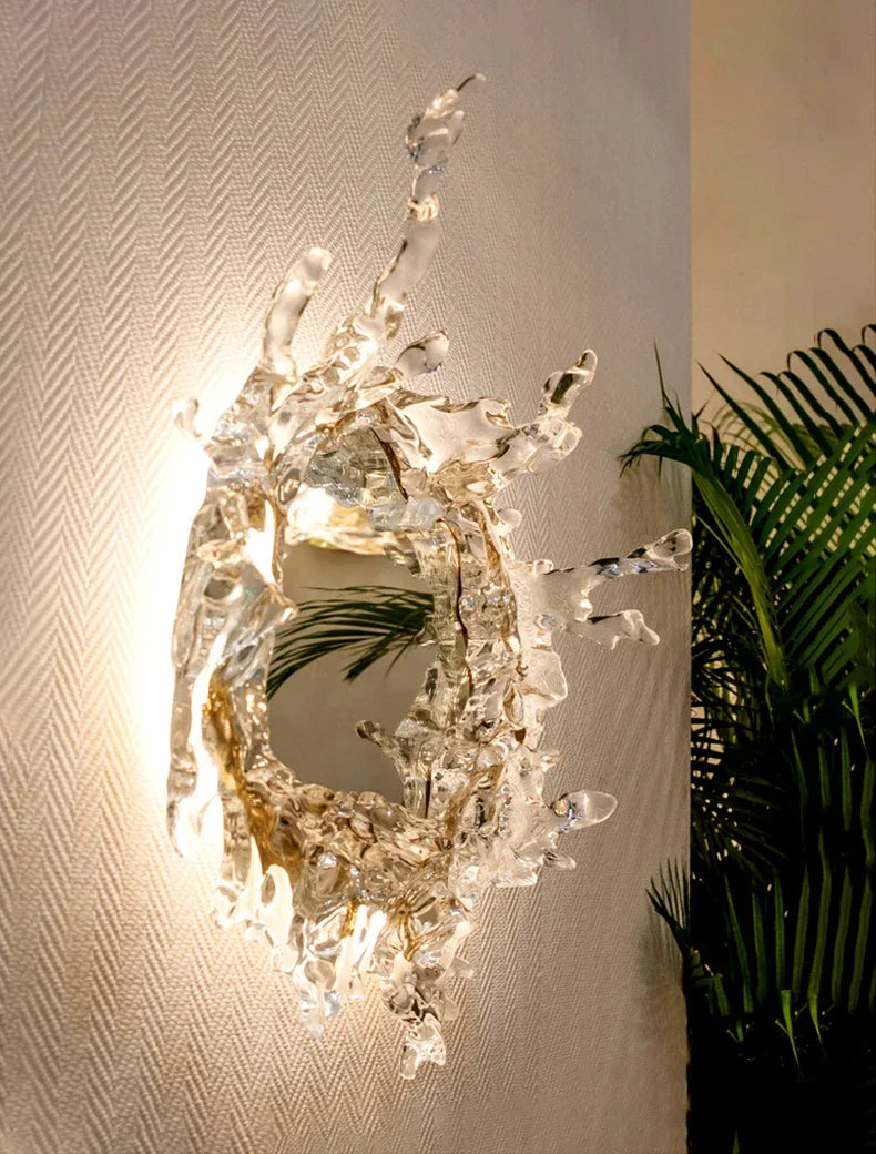 Virelle Halo Floral Glass Wall Sconce – Modern Glass Floral Wall Sconces for Dining Room