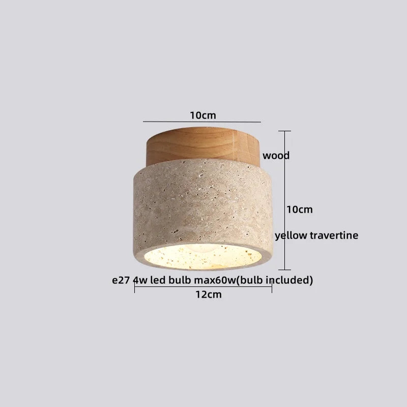 Ruelle Veil Globe Travertine Ceiling Light