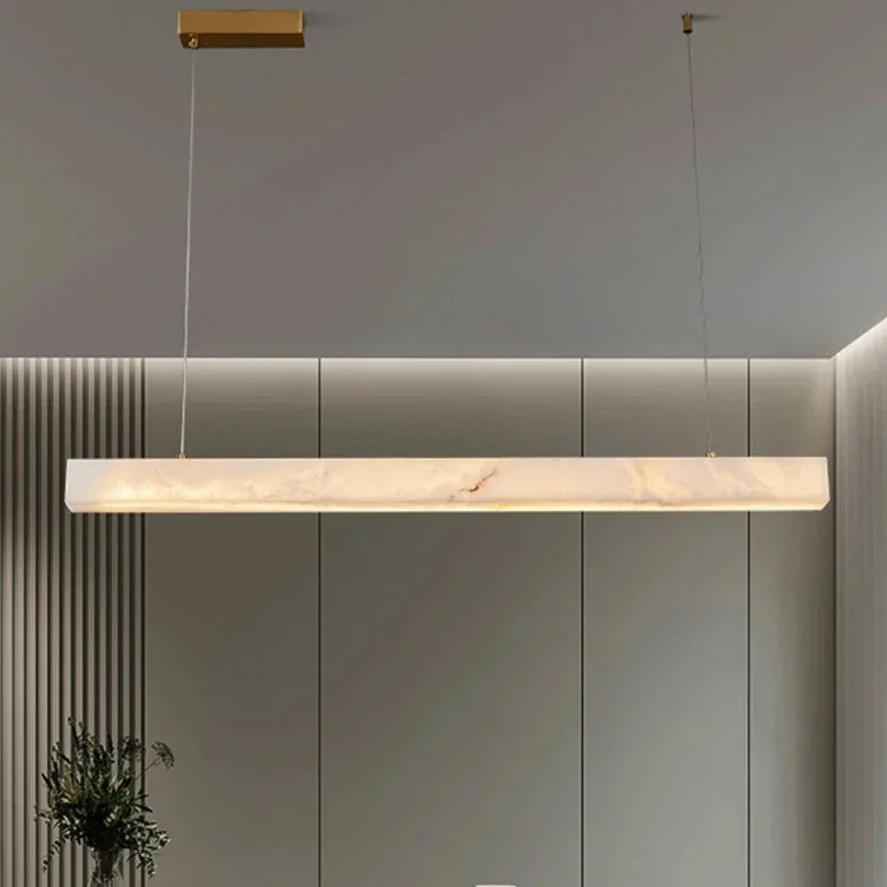Merano Natural Marble Linear Chandelier for Kitchen Island – product view