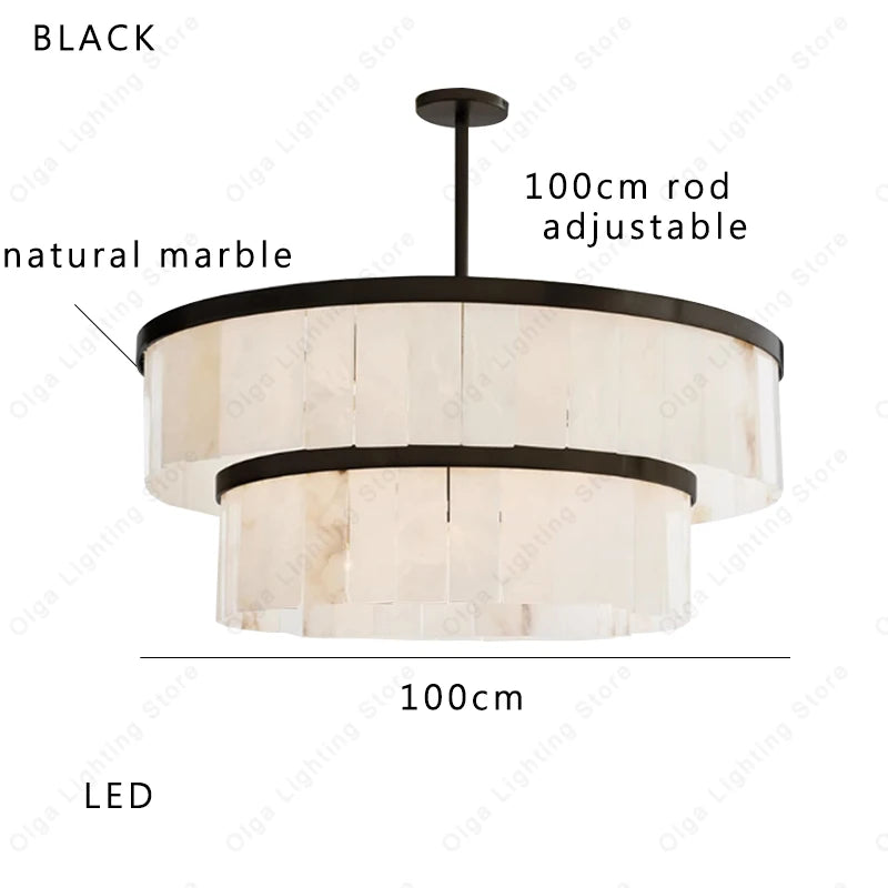 Ysola Halo Alabaster Chandelier – product view 9