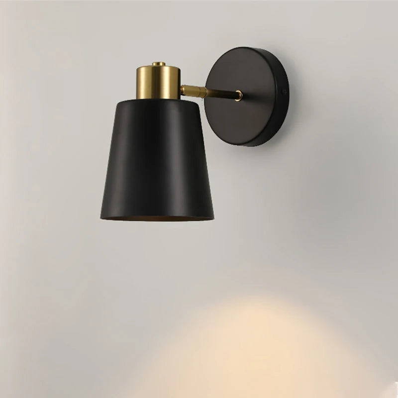 Vintage Adjustable Wall Mounted Sconce Bedside Lamp for Bedroom Study Decoration Led Interior Wall Lighting Fixtures Black Brass